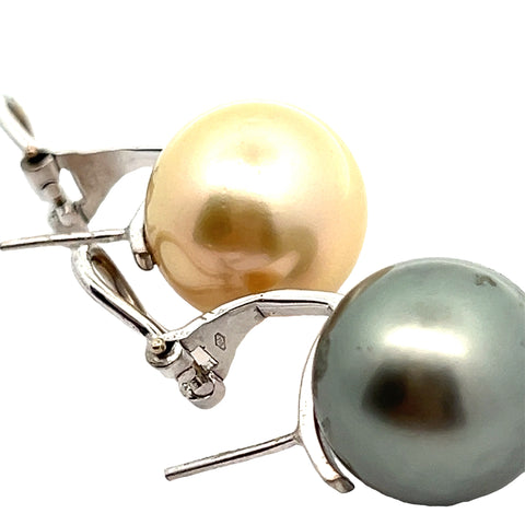 Estate Damiani South Sea Multi Color Pearl Earrings and Necklace
