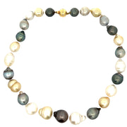 Estate Damiani South Sea Multi Color Pearl Earrings and Necklace