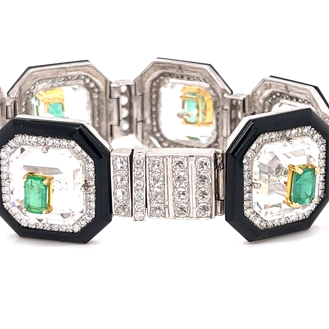 Astor Onyx, Emerald and Diamond Bracelet