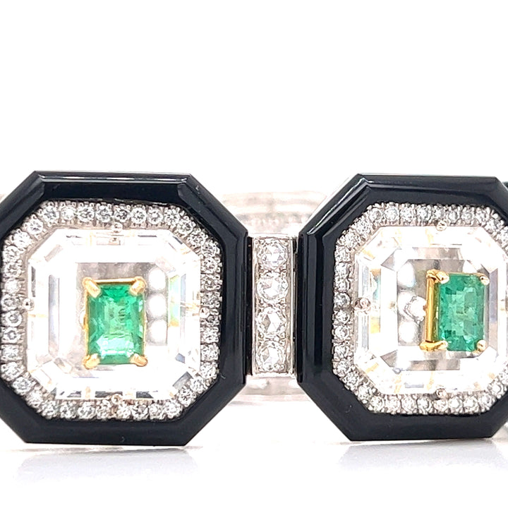Astor Onyx, Emerald and Diamond Bracelet