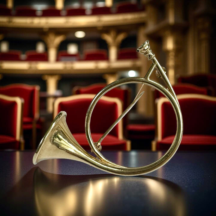 French Horn 14kt Yellow Gold Brooch