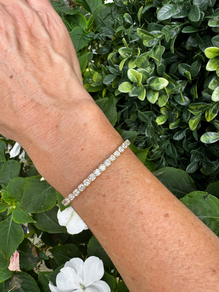 7.00 Carat 14K Yellow Gold Lab Grown Diamond Tennis Bracelet