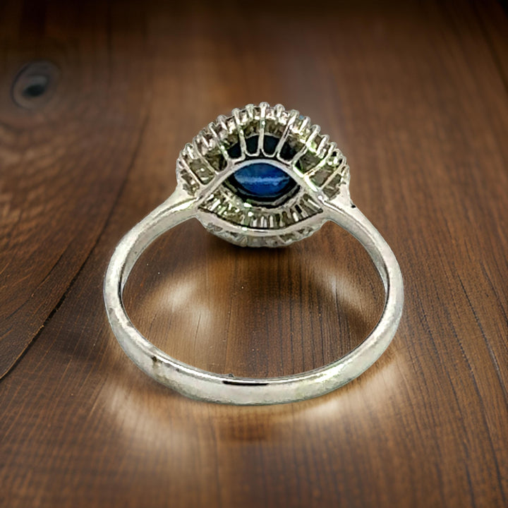 Estate 2.54 ct Fine Cab Sapphire Diamond Ring 14998