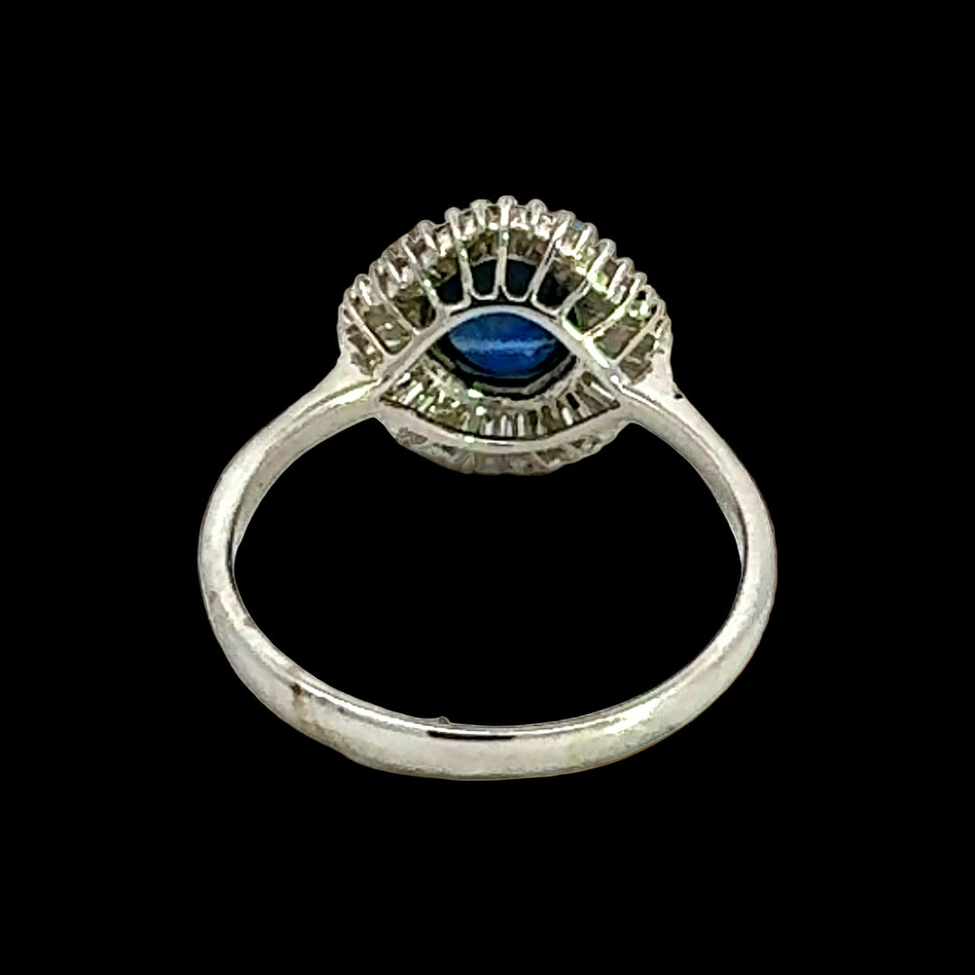 Estate 2.54 ct Fine Cab Sapphire Diamond Ring 14998