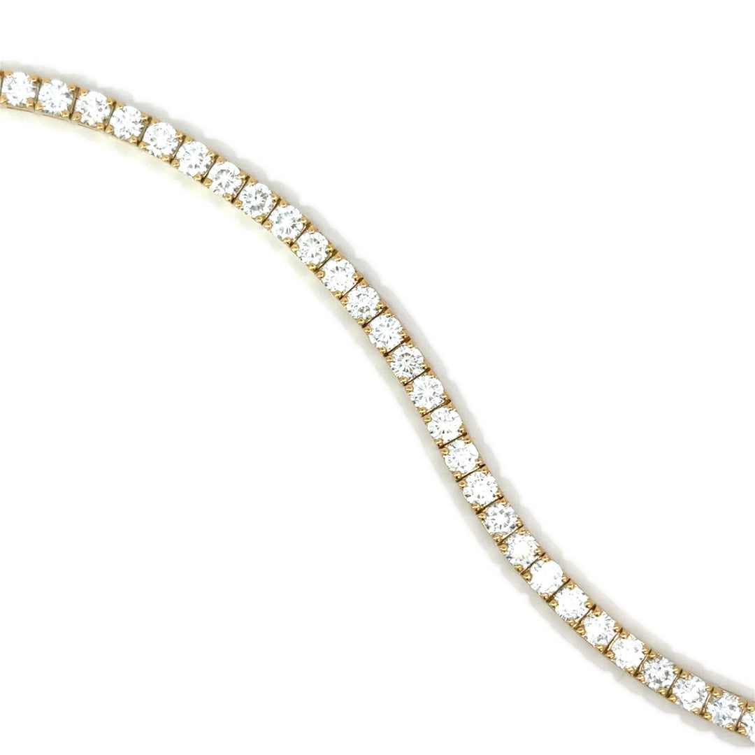7.00 Carat 14K Yellow Gold Lab Grown Diamond Tennis Bracelet