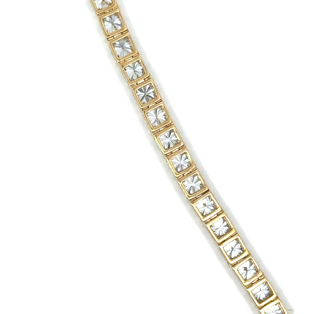 7.00 Carat 14K Yellow Gold Lab Grown Diamond Tennis Bracelet