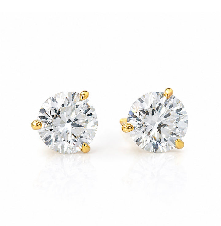 Certified 6.00 CTW Lab-Grown Diamond 18K Yellow Gold Stud Earrings