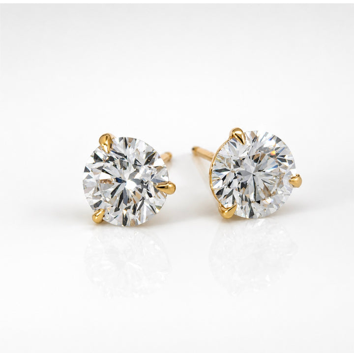 Certified 4.00 CTW Lab-Grown Diamond 18K Yellow Gold Stud Earrings