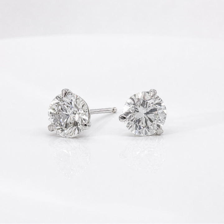 Certified 4.00 CTW Lab-Grown Diamond 18K White Gold Stud Earrings