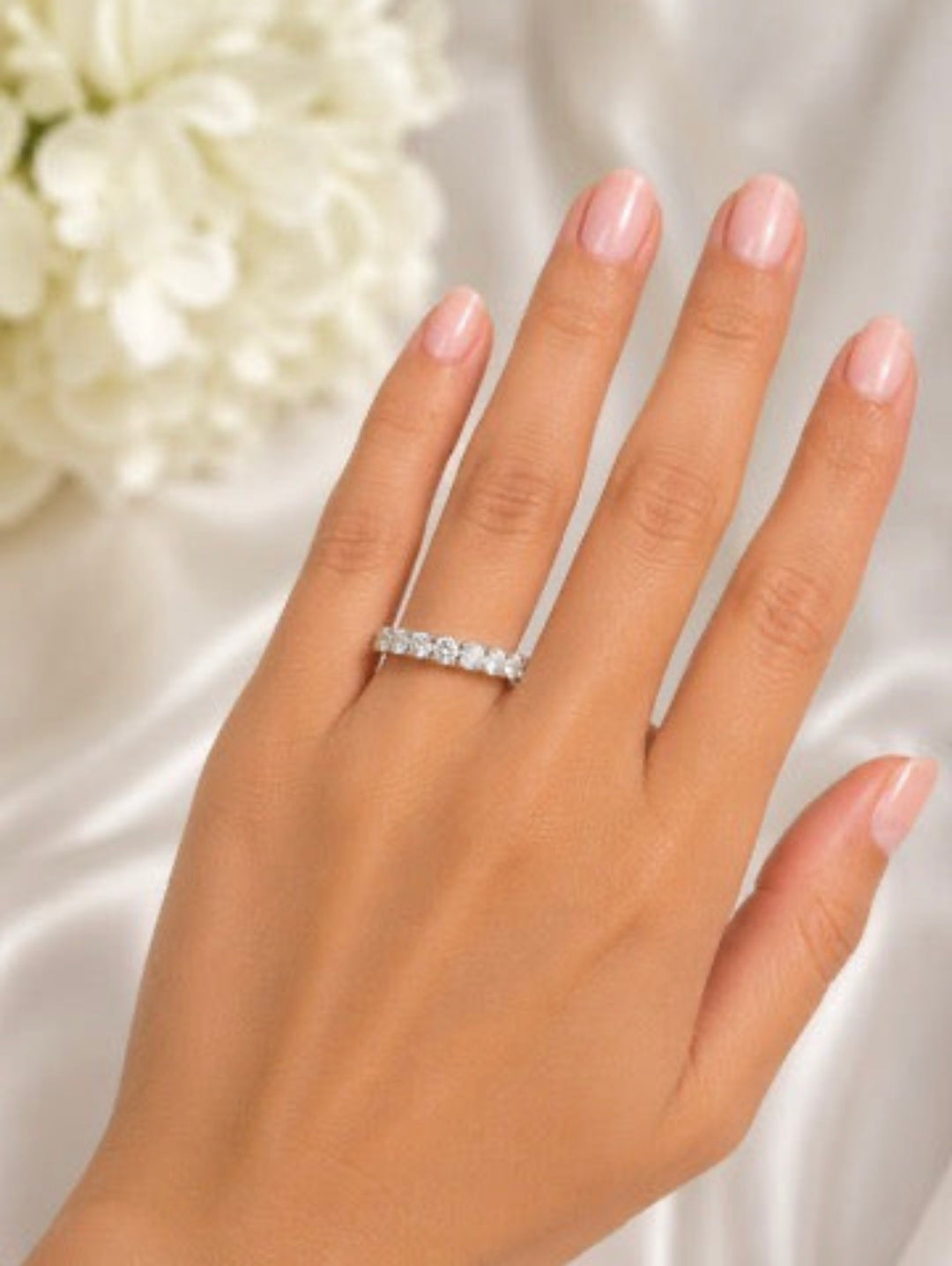 14K White Gold 1.00 CTW Lab Grown Diamond Wedding Band