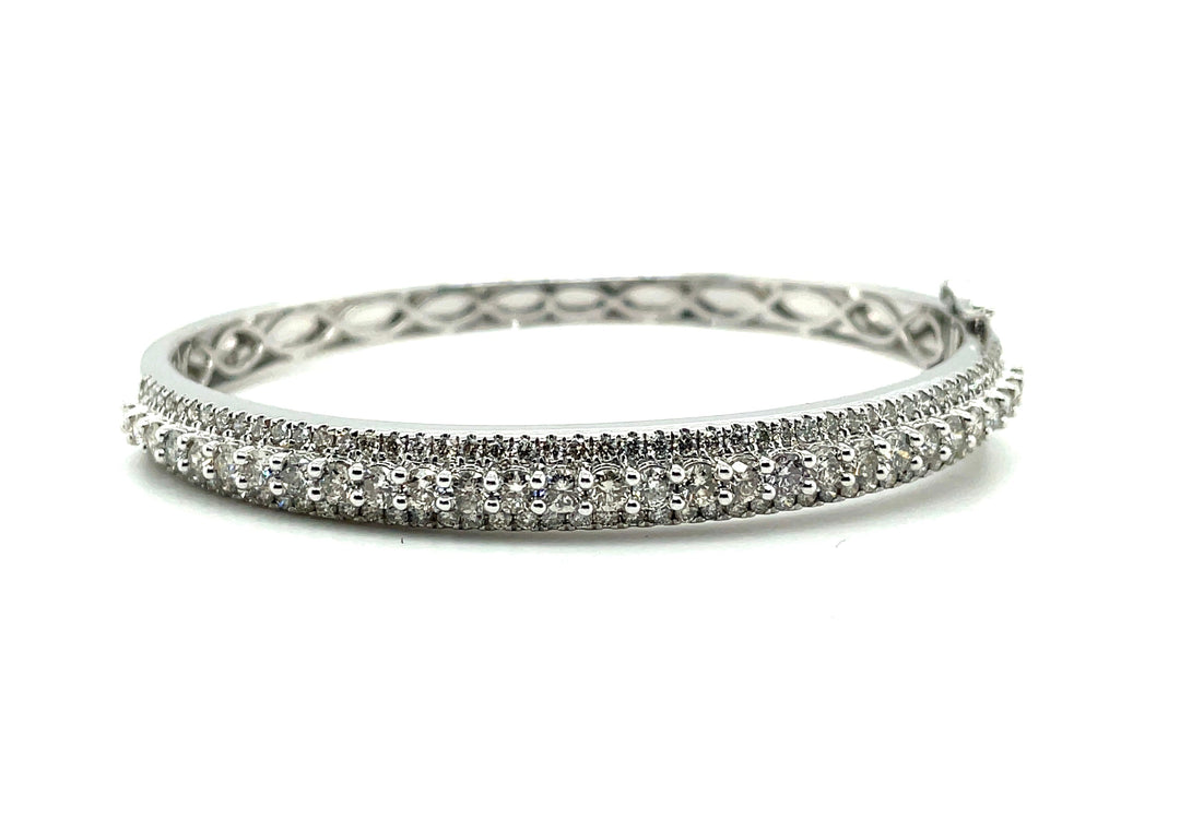 Diamond and 14K White Gold Bangle