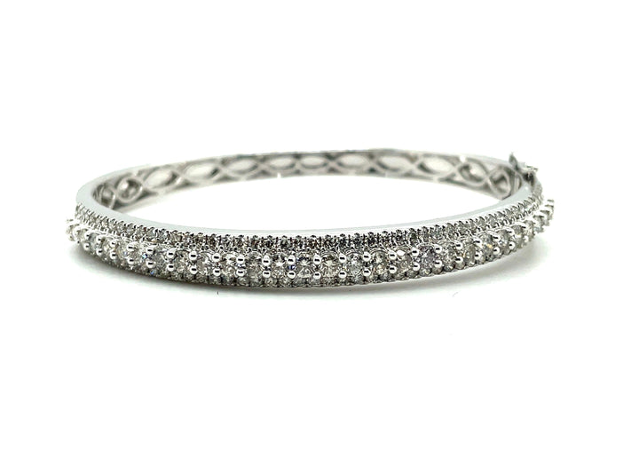 Diamond and 14K White Gold Bangle