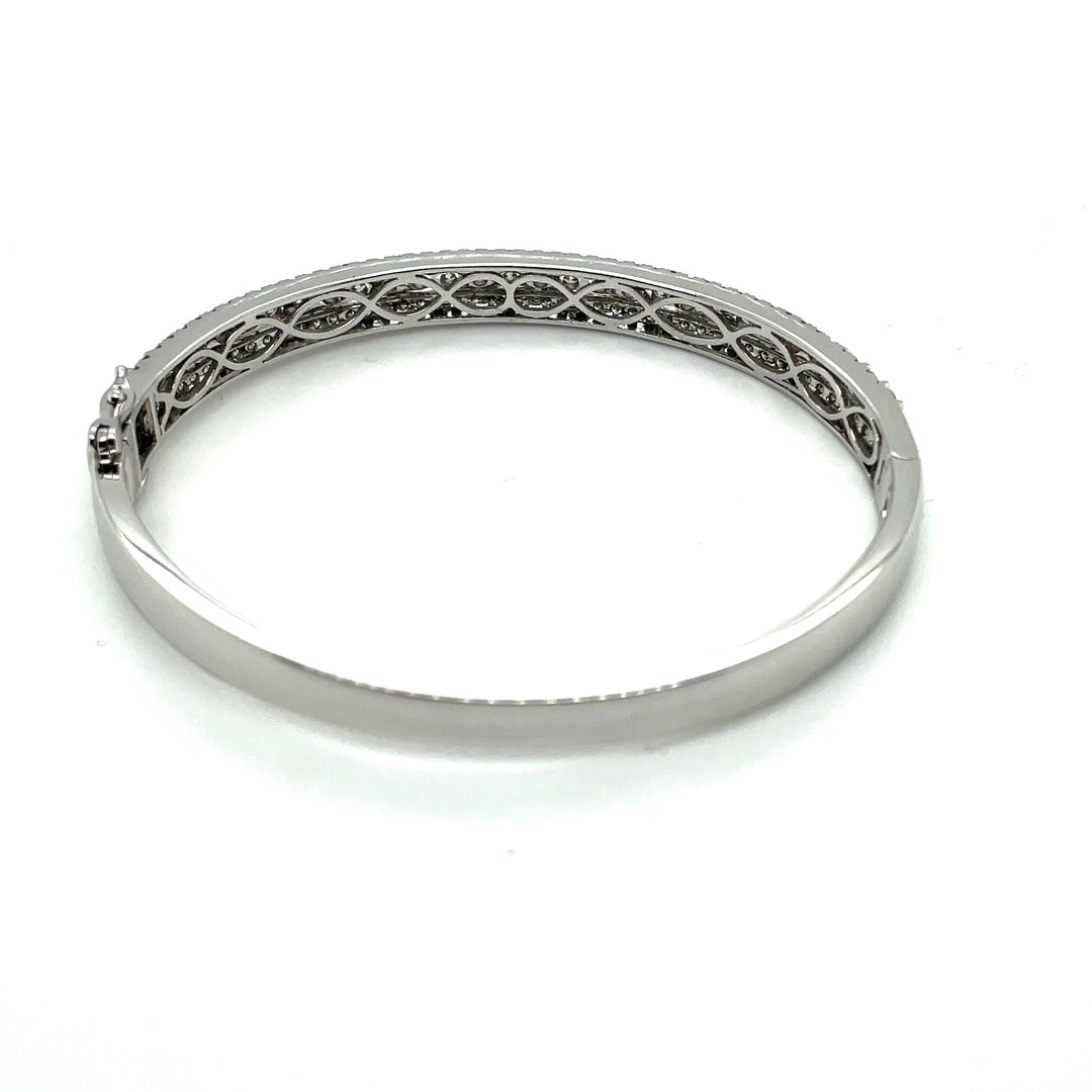 Diamond and 14K White Gold Bangle
