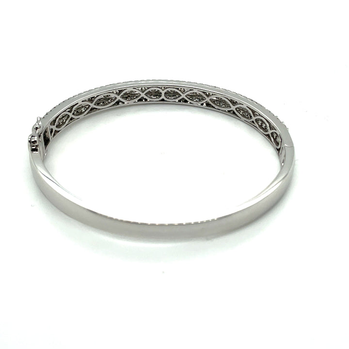 Diamond and 14K White Gold Bangle