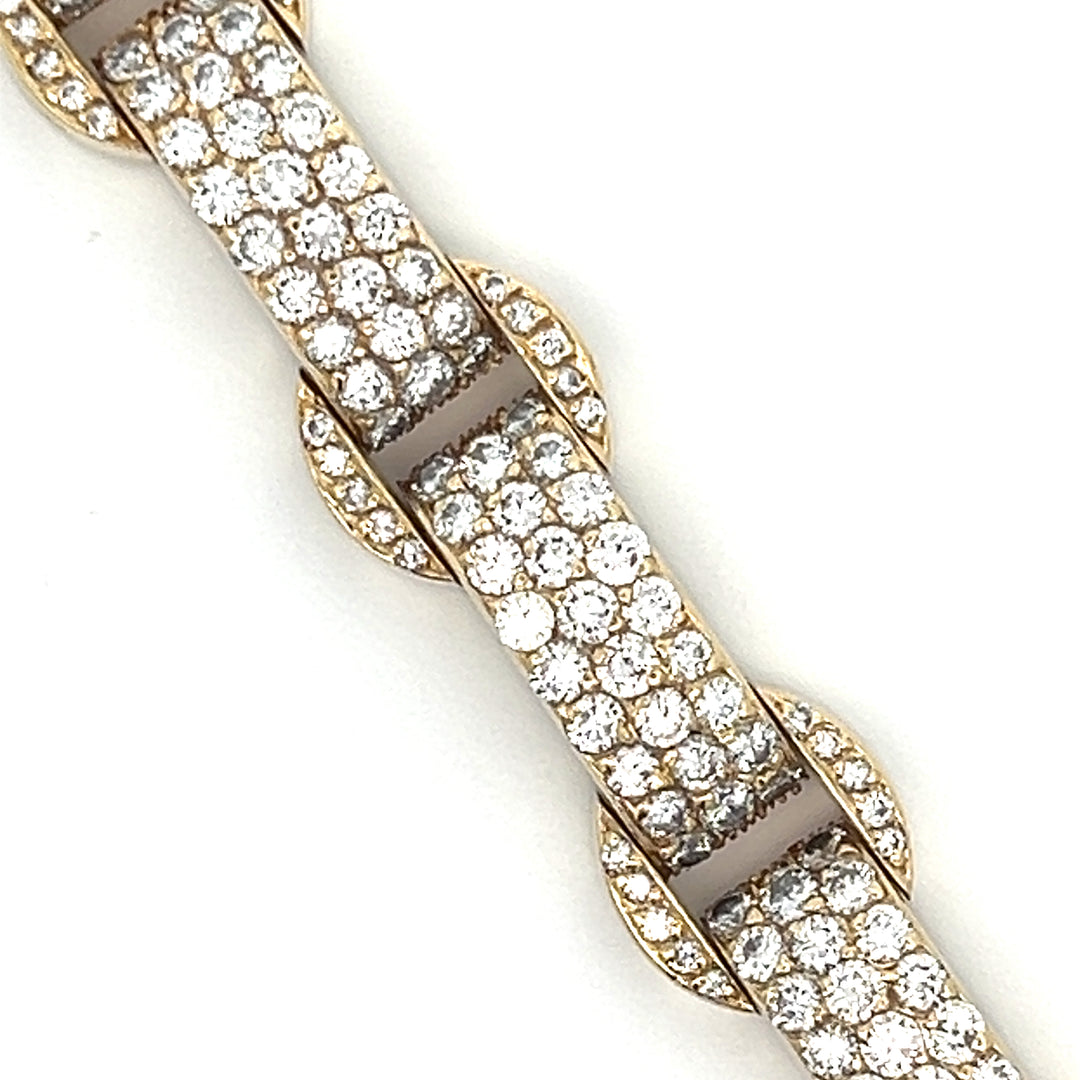 Vintage Diamond and 18K Yellow Gold Link Bracelet