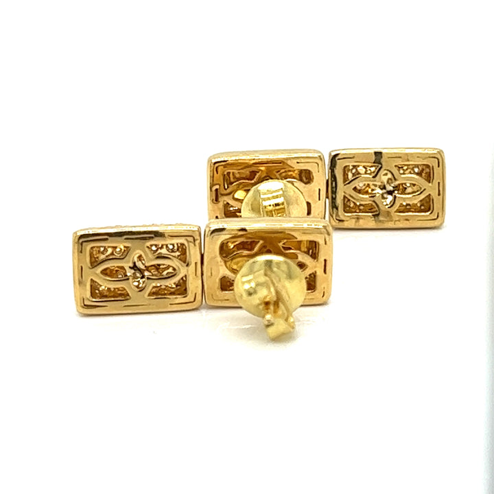 Designer EMJ Diamond and 18Kt Yellow Gold Earrings
