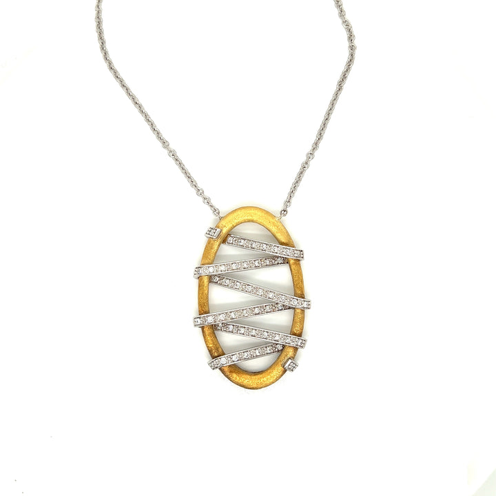 MaKur Diamond and 18K White and Yellow Gold Necklace