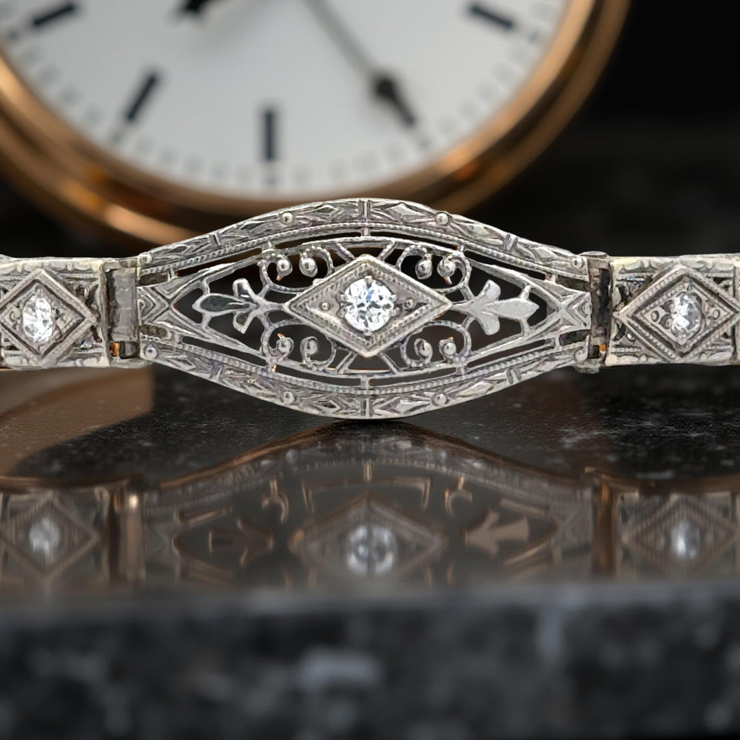 Art Deco Diamond and 14K White Gold Bracelet