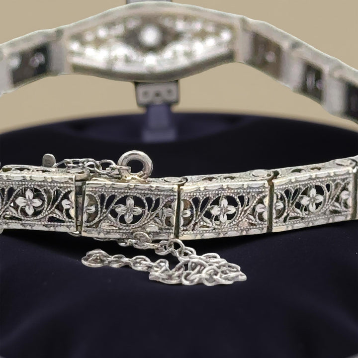 Art Deco Diamond and 14K White Gold Bracelet