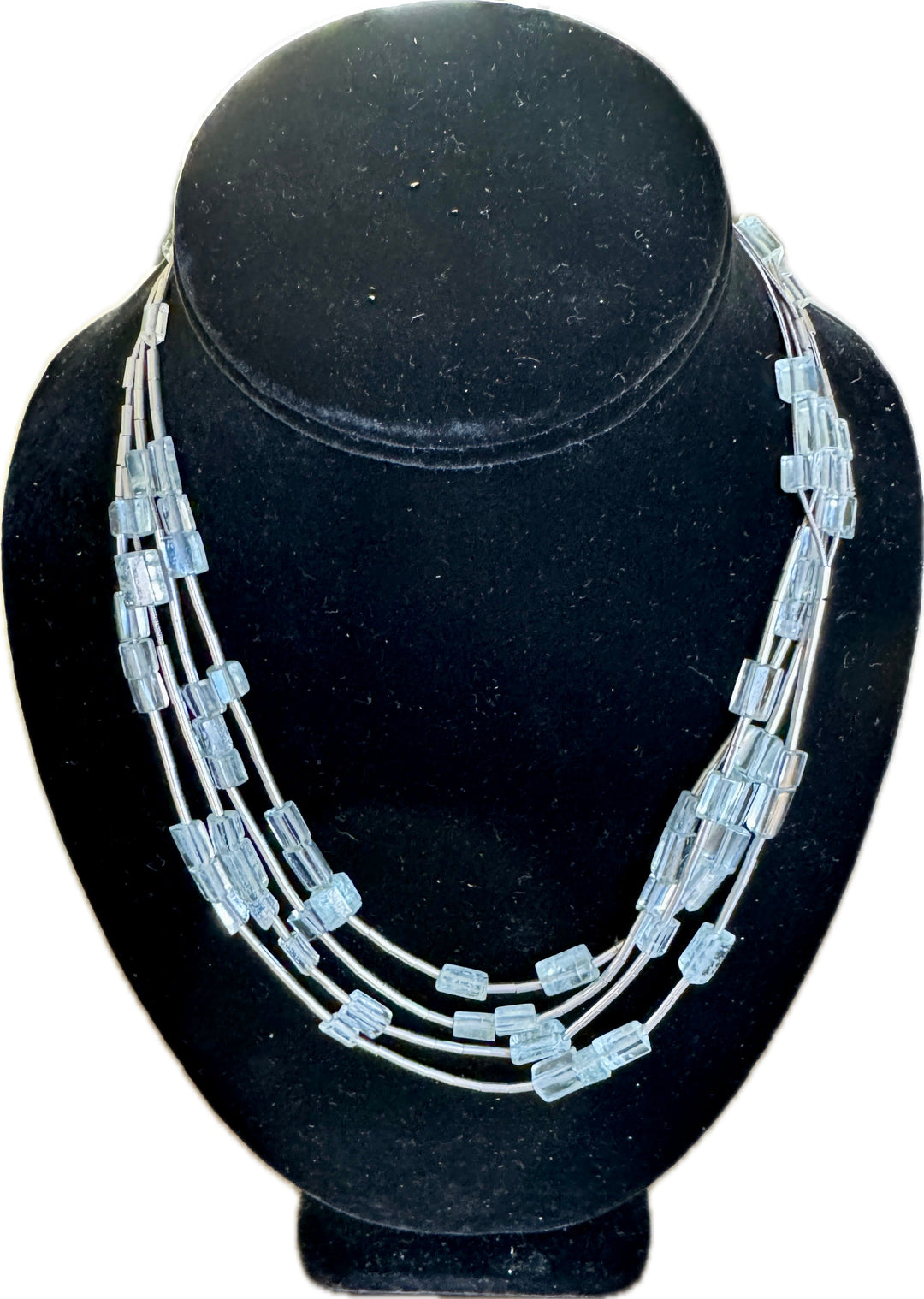 Designer H. Stern Aquamarine and Diamond 18K White Gold Necklace (Lizard Collection)