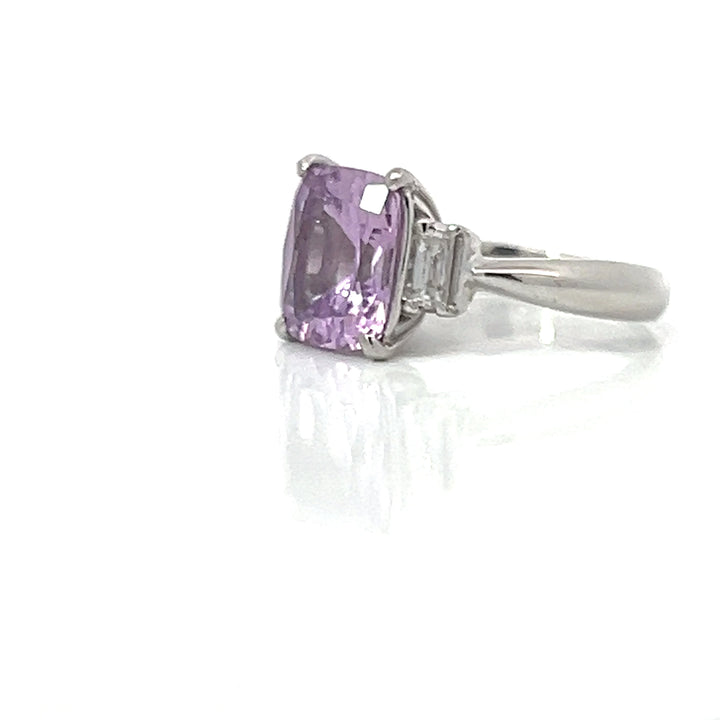 Lavender Sapphire, Diamond and Platinum Ring