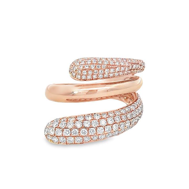 Natural Diamond and Rose Gold Swirl Ring