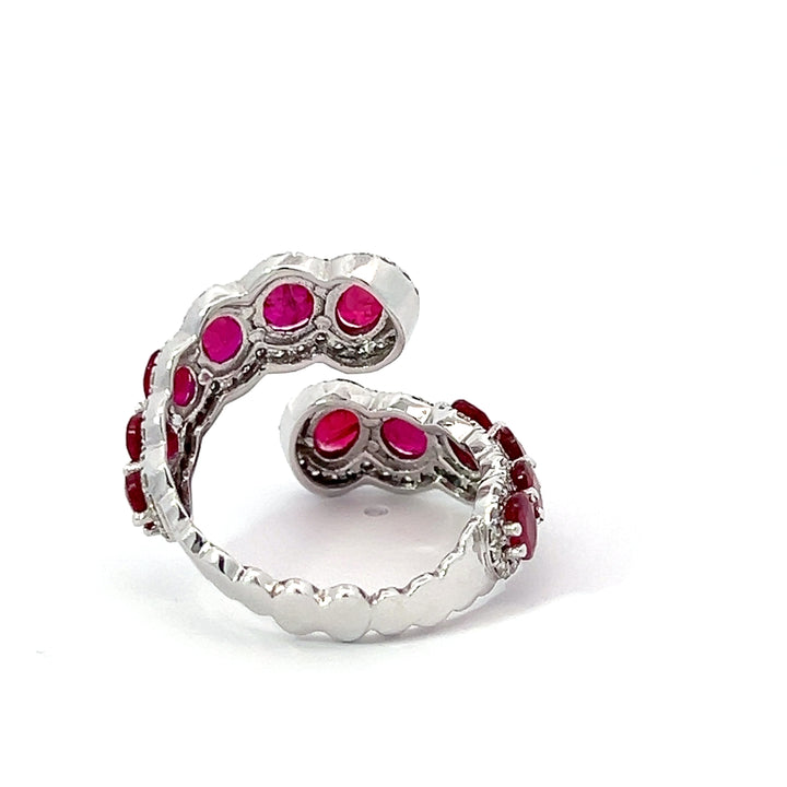 Ruby and Diamond 18K Gold Serpent Ring