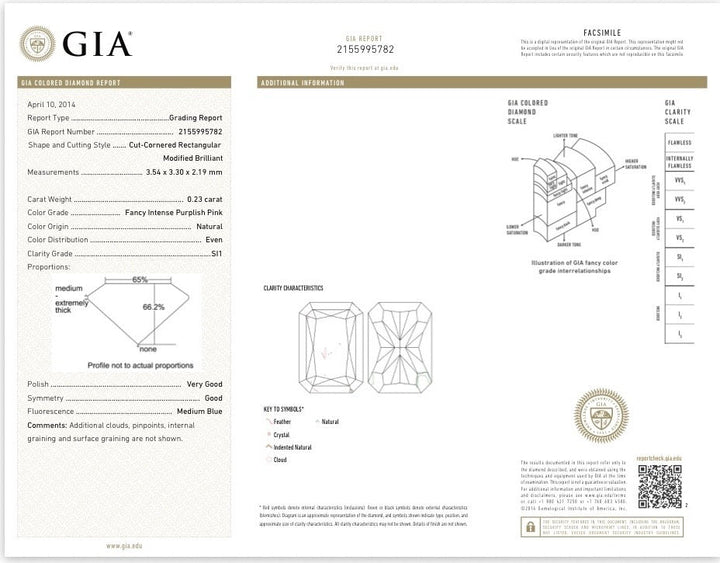 Contemporary Natural Fancy Intense Purplish Pink & White Diamond (GIA) Platinum Ring