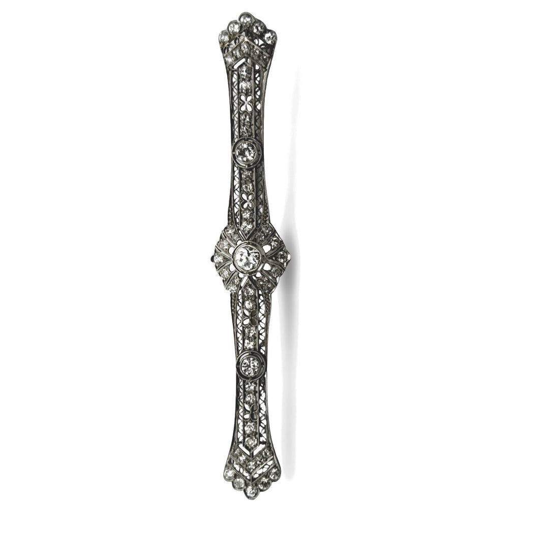 Art Deco 1920's 1.50cttw Diamond Platinum Brooch