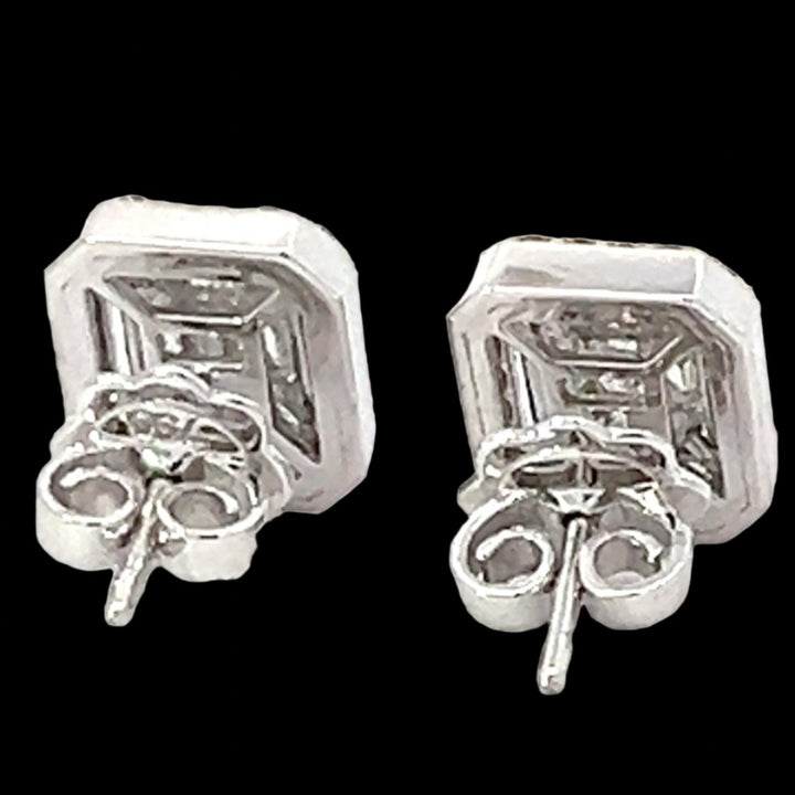 Fancy Yellow Diamond Cluster Illusion Setting and 18K White Gold Earrings