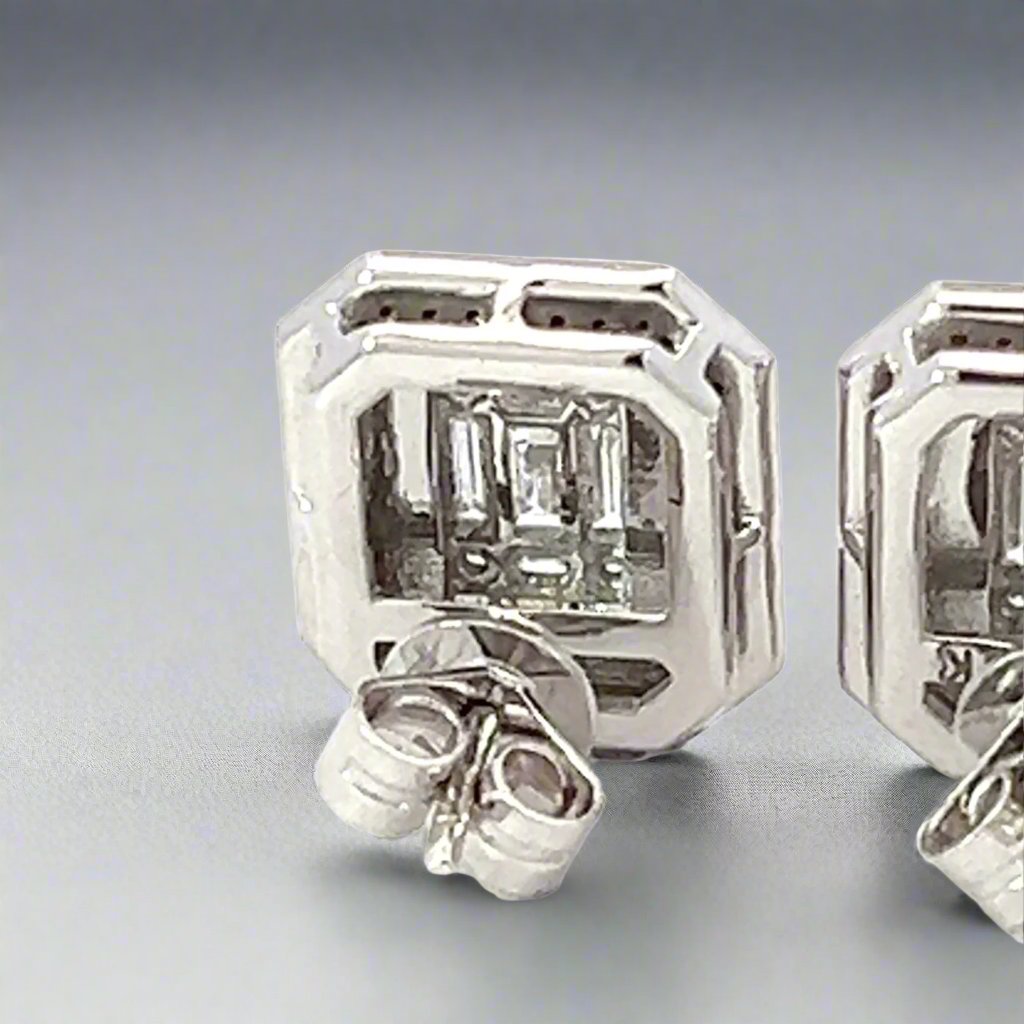 Black Enamel and Diamond Earrings