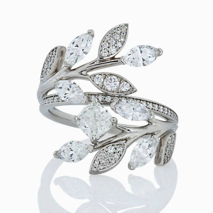 Tiffany Victoria Vine Bypass Floral Platinum Ring