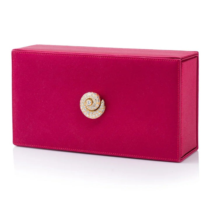 Rare Red Satin Clutch by Renaud Pellegrino for Harry Winston Diamond 18K Yellow Gold