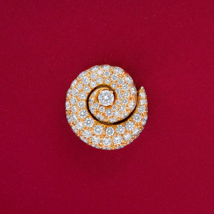 Rare Red Satin Clutch by Renaud Pellegrino for Harry Winston Diamond 18K Yellow Gold