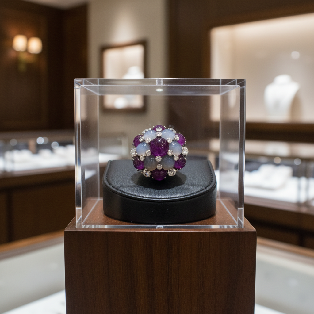 Oscar Heyman Star Ruby and Star Sapphire Platinum Ring