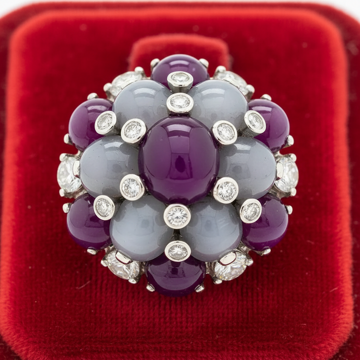 Oscar Heyman Star Ruby and Star Sapphire Platinum Ring
