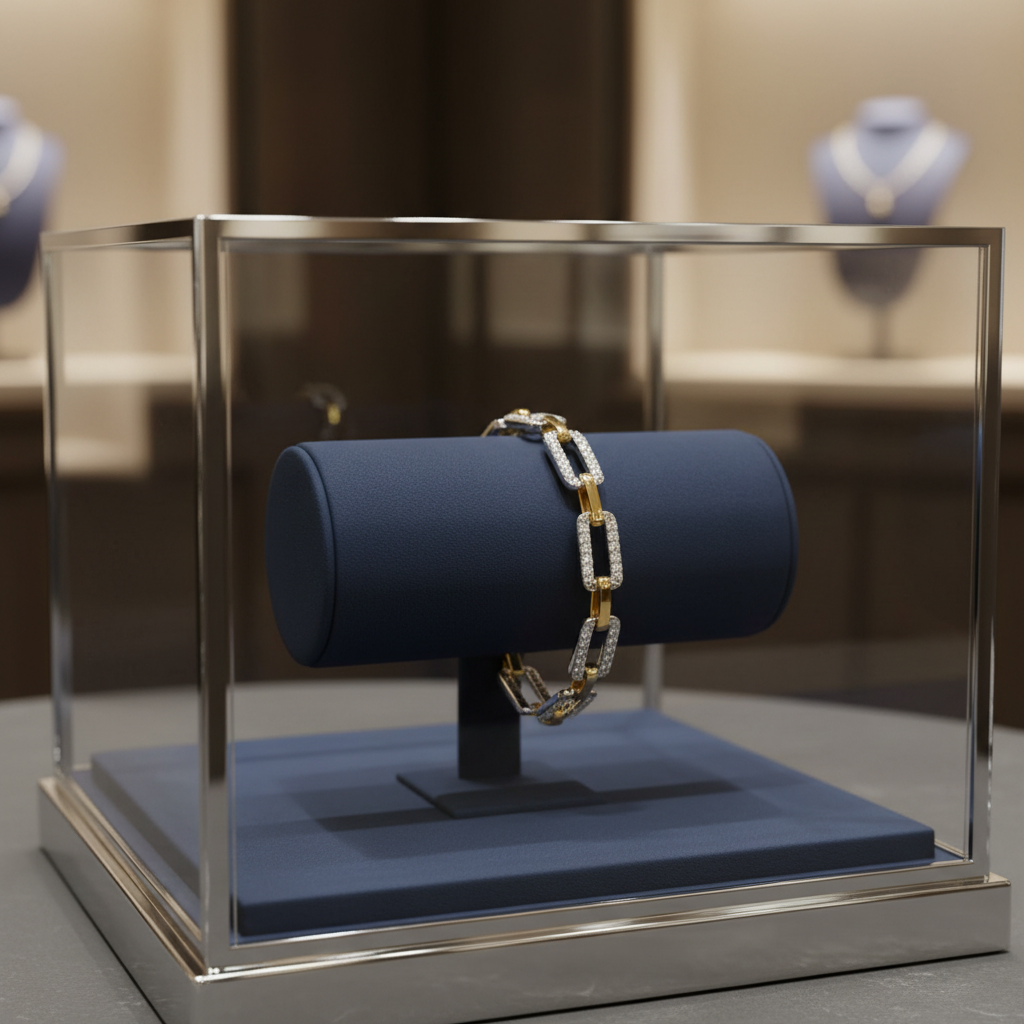 Custom Made 1.95cttw Diamond 14K White and Yellow Gold Bracelet