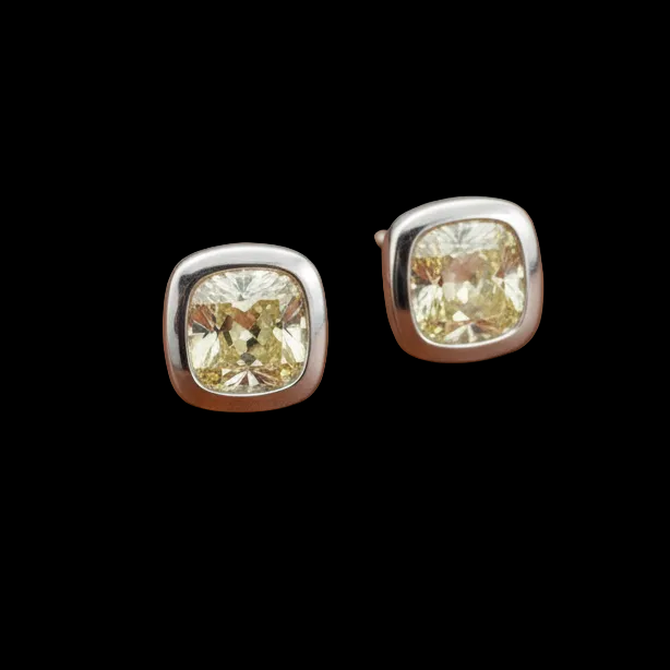 Designer Maya Lianna 2.12 cttw Natural Fancy Gray Greenish Yellow (GIA) Earrings 14748