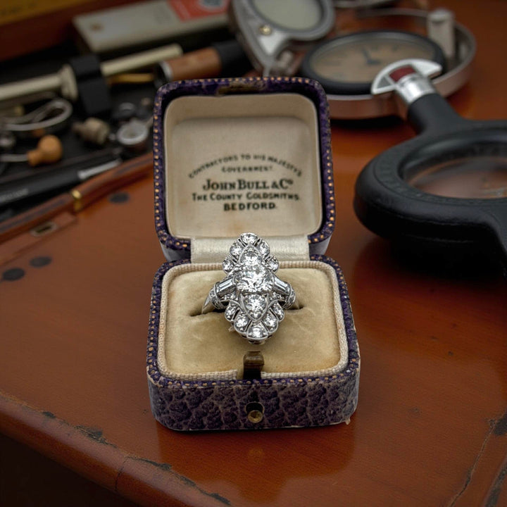 (GIA) 2.95cttw Diamond Filigree Platinum Ring