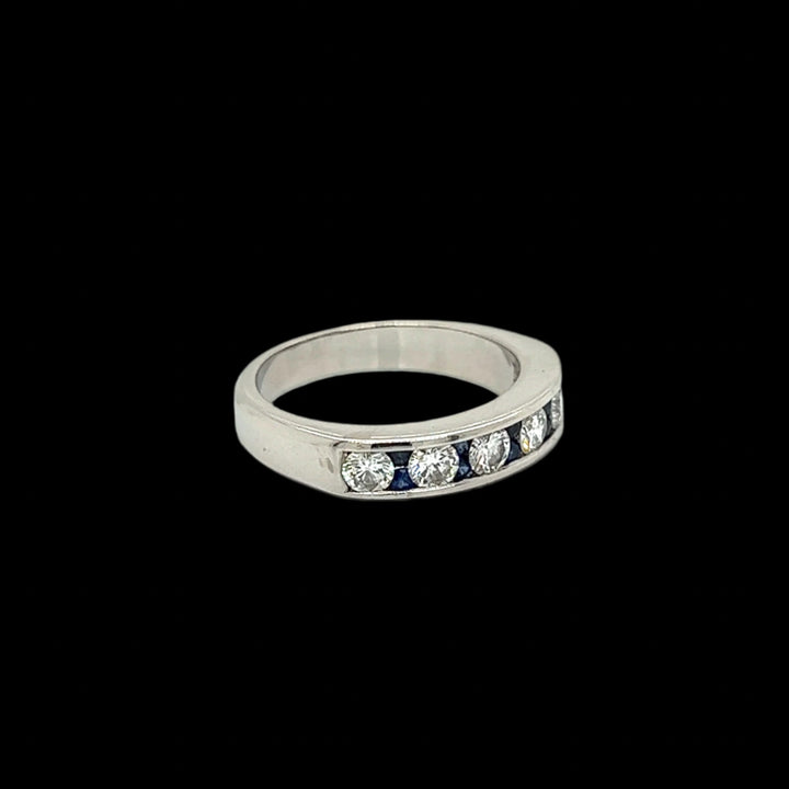 Sapphire, Diamond and Platinum Ring