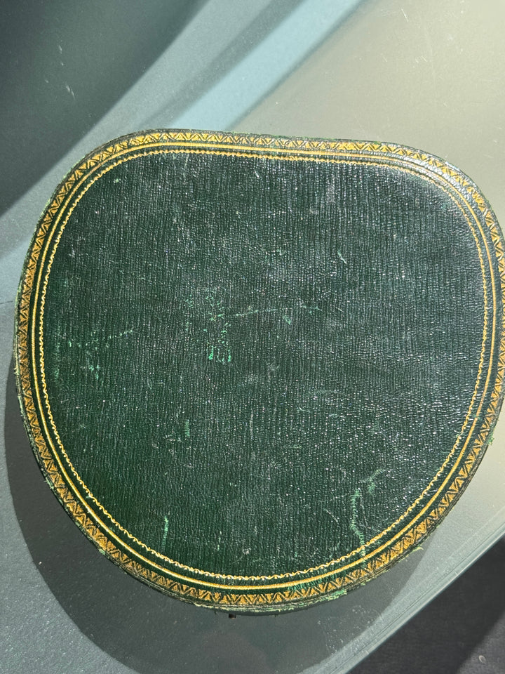 Victorian Harvey & Core Sapphire & Rose Cut Diamond Silver/14K Gold Necklace with Original Fitted Box