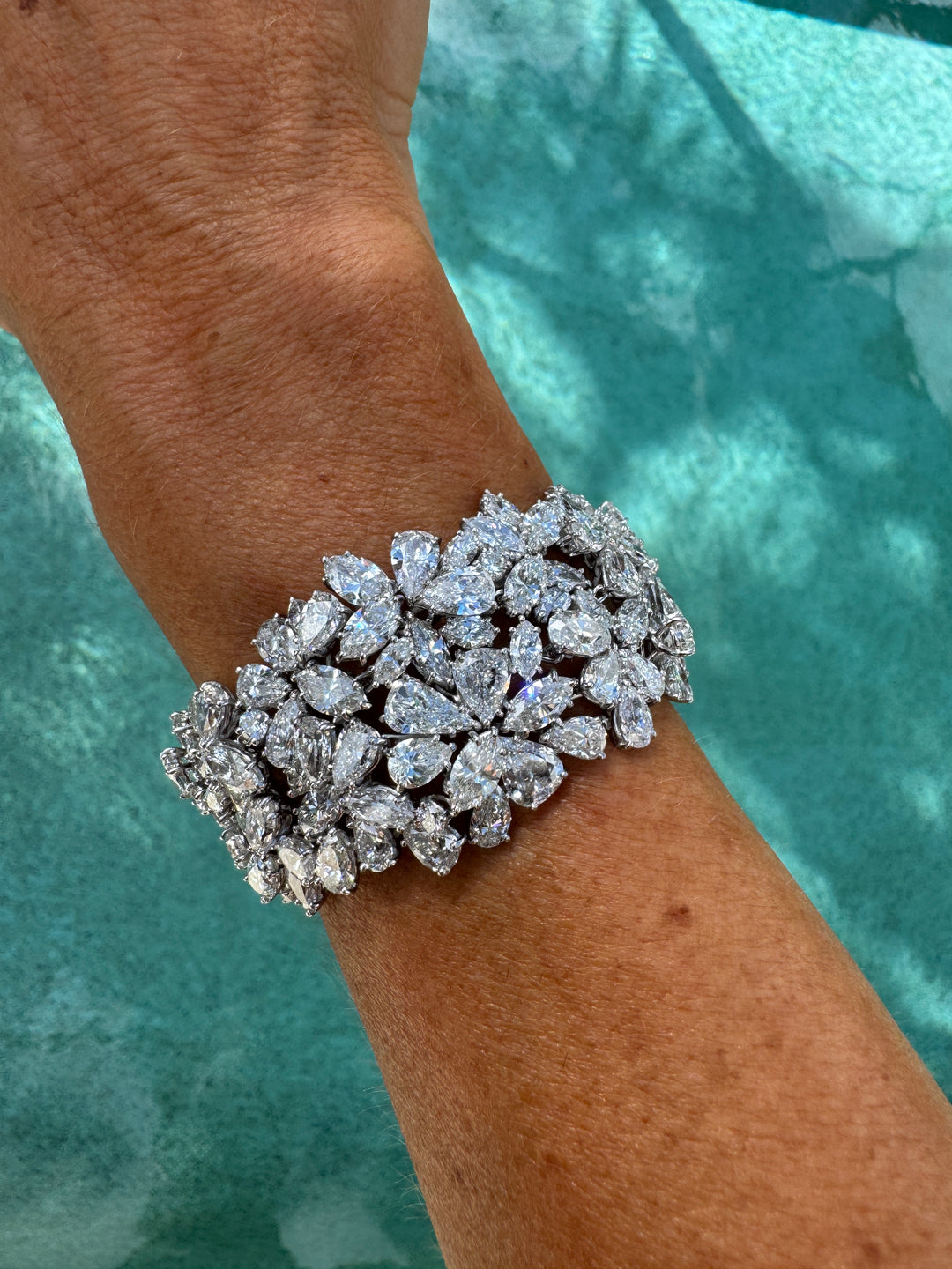 Vintage French Aristocrat 70cttw Diamond Platinum Bracelet