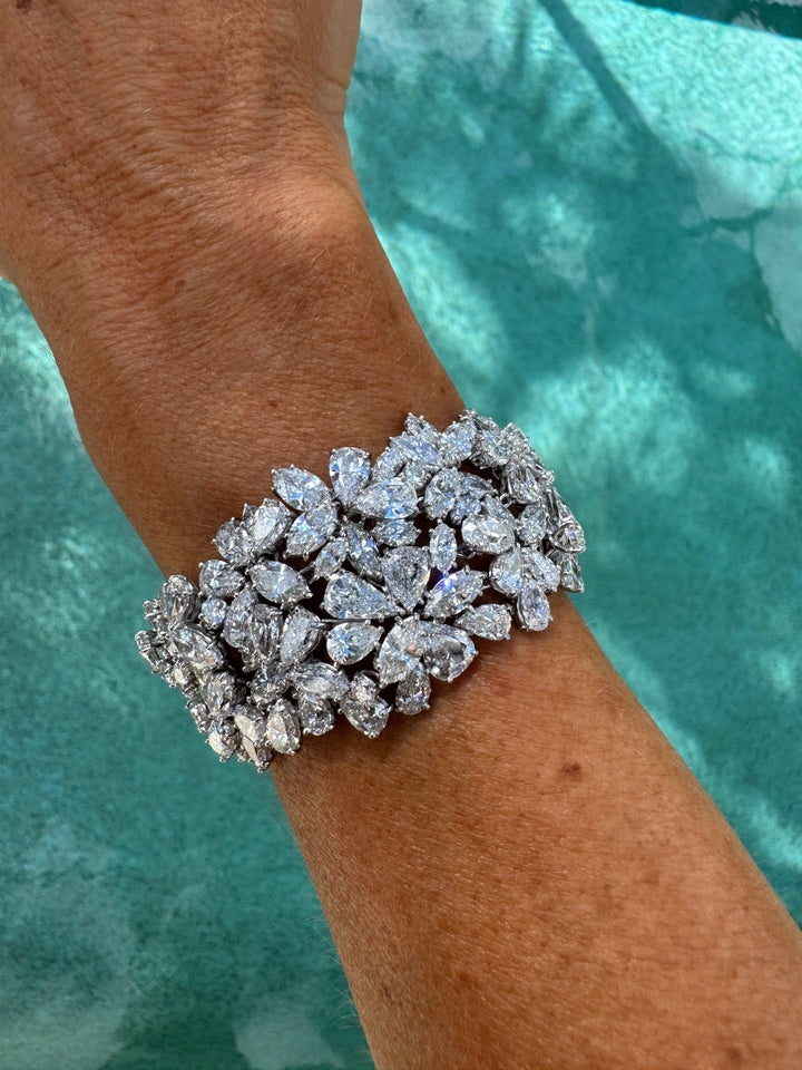 Vintage French Aristocrat 70cttw Diamond Platinum Bracelet