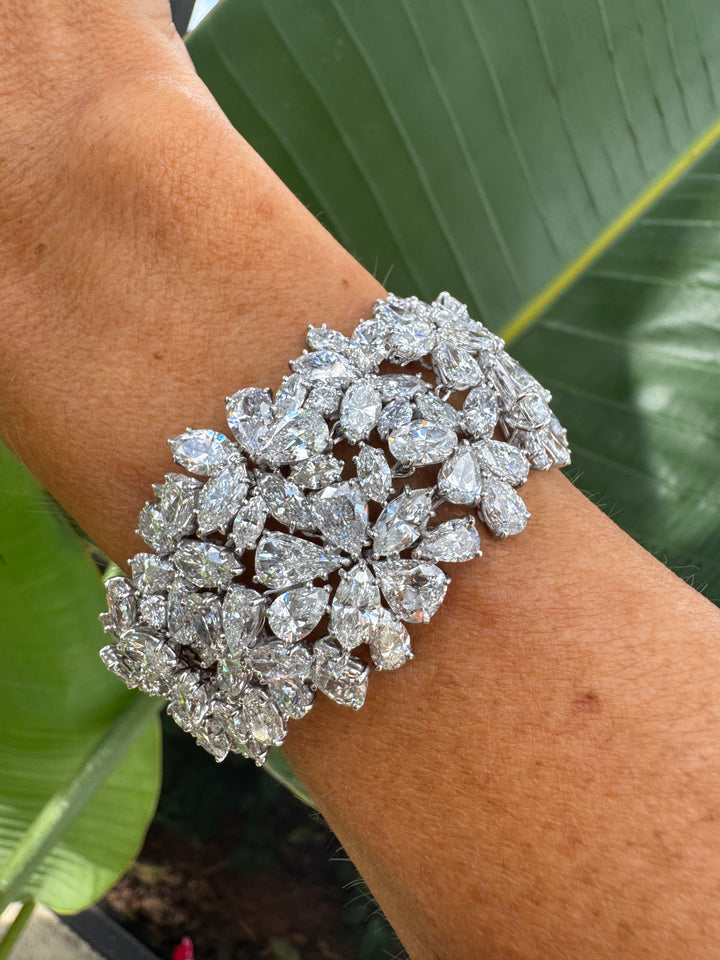 Vintage French Aristocrat 70cttw Diamond Platinum Bracelet