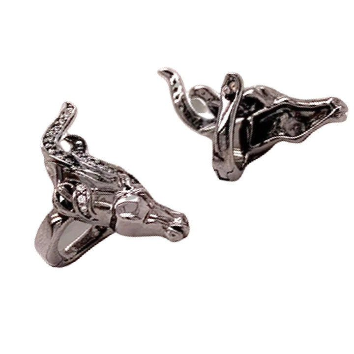 Diamond and 18K Black Gold Rhodium Horse Earrings