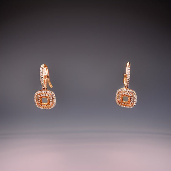 Maya Lianna Diamond and 14K Rose Gold Dangle Jacket for Earrings