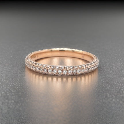 Martin Flyer Diamond and 14K Rose Gold Eternity Band