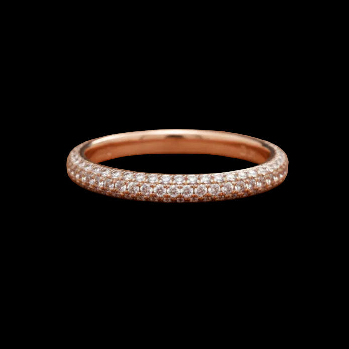 Martin Flyer Diamond and 14K Rose Gold Eternity Band