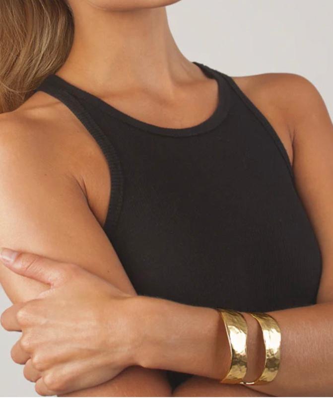 Rose Gold Split Cuff Statement Bangle Bracelet