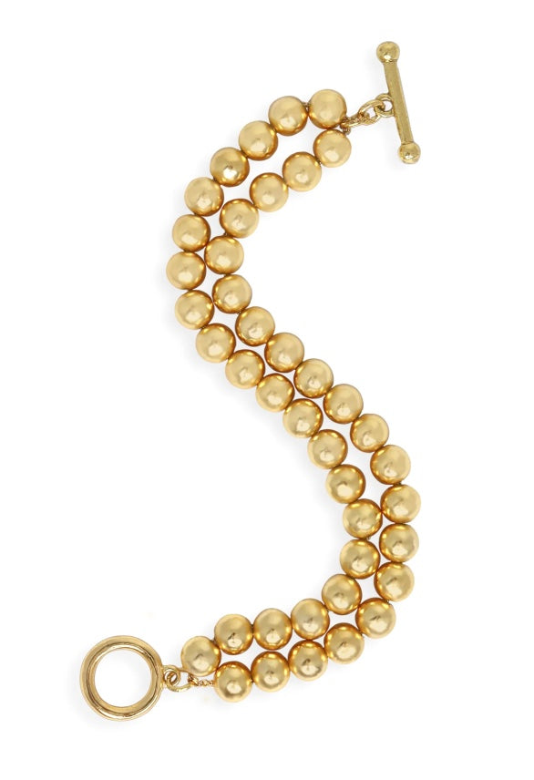 Gold Layered Beaded Chain Bracelet